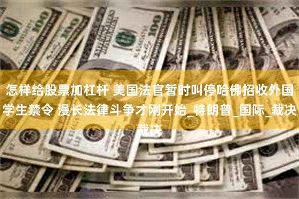 怎样给股票加杠杆 美国法官暂时叫停哈佛招收外国学生禁令 漫长法律斗争才刚开始_特朗普_国际_裁决